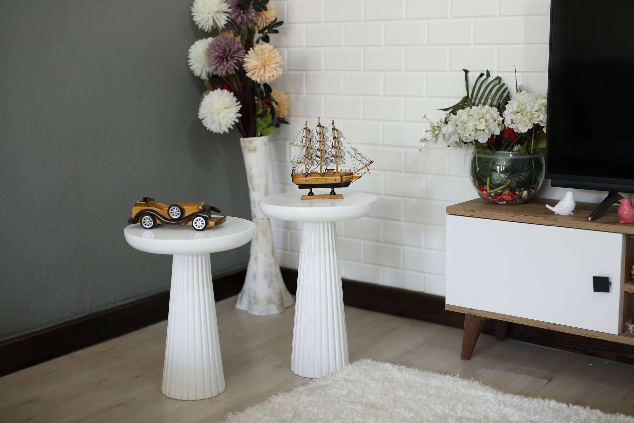 Çizgili Mantar Sehpa