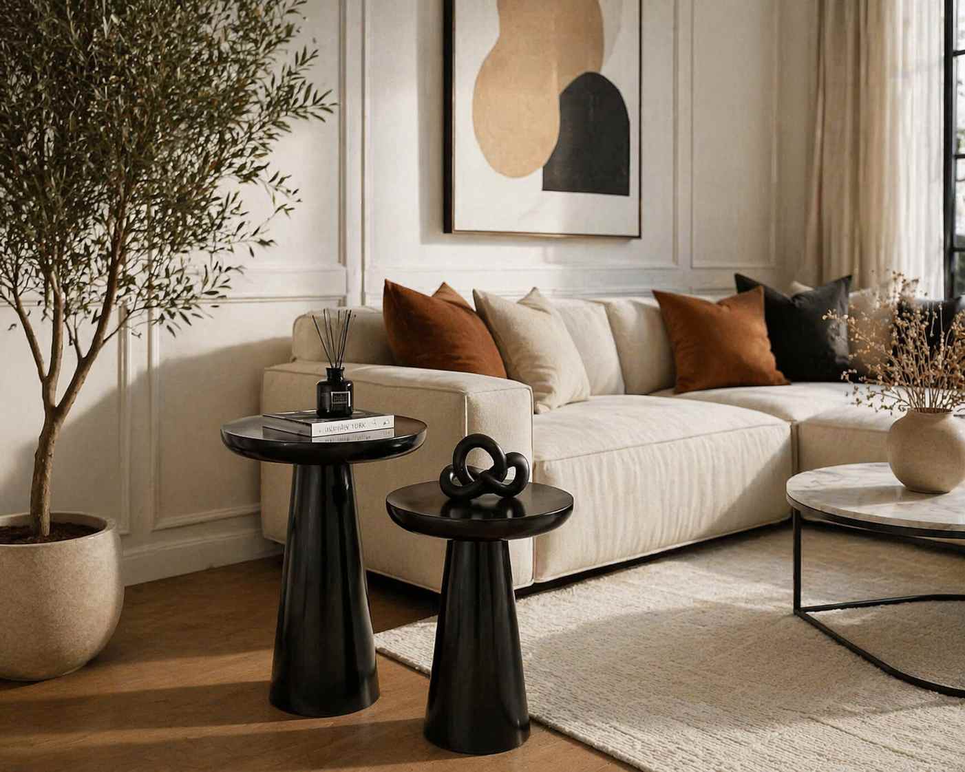 Ahşap mantar sehpa seti rustik stil