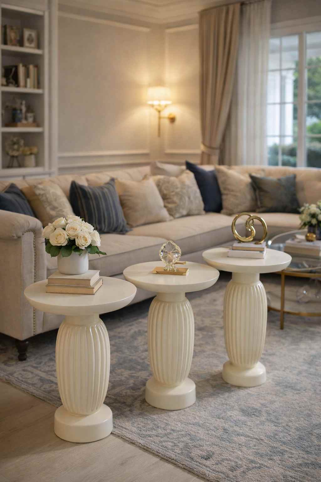 El işçiligi ahşap mantar sehpa seti