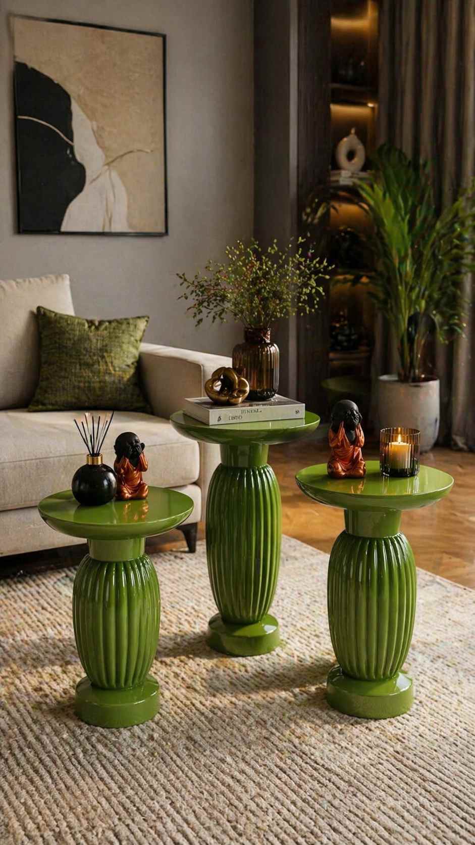 doğal masif ahşap sehpa seti zigon