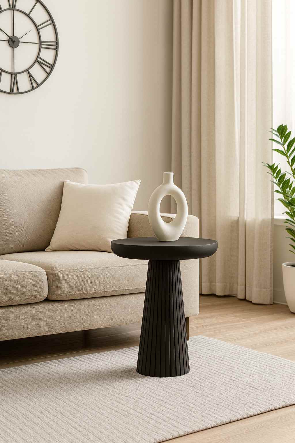 Modern mantar sehpa seti masif ahşap orta sehpa