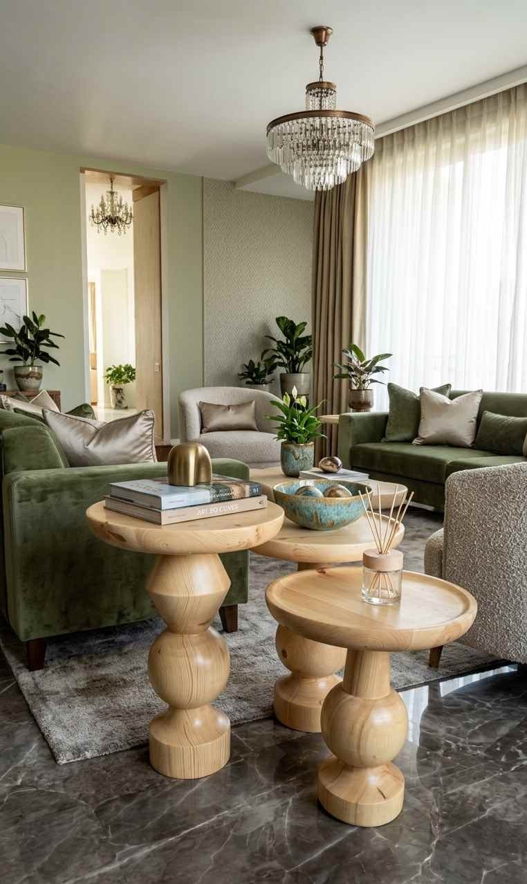 Şık mantar sehpa seti modern ev ürünü