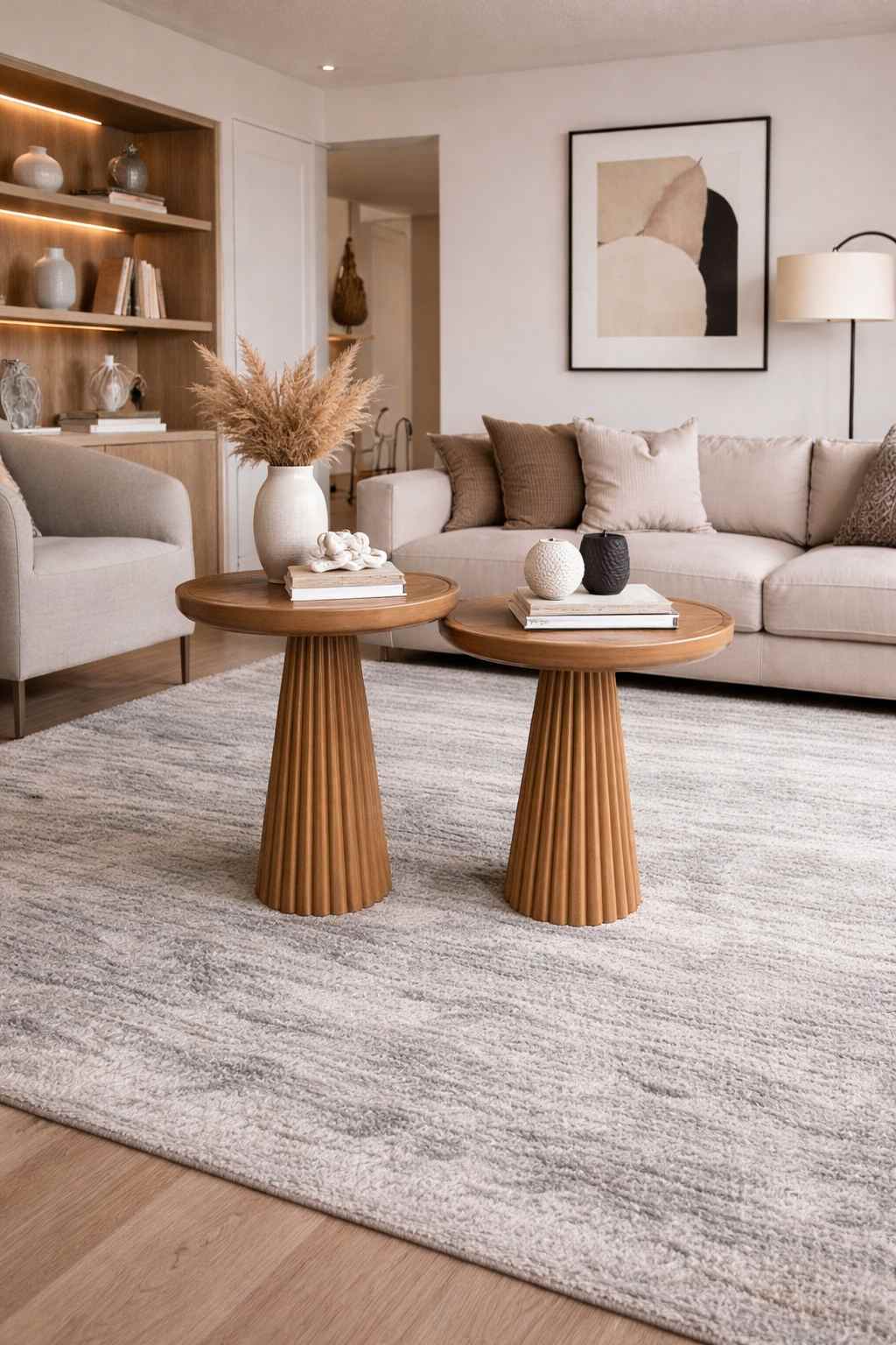 Ahşap mantar sehpa 3’lü set doğal tasarım