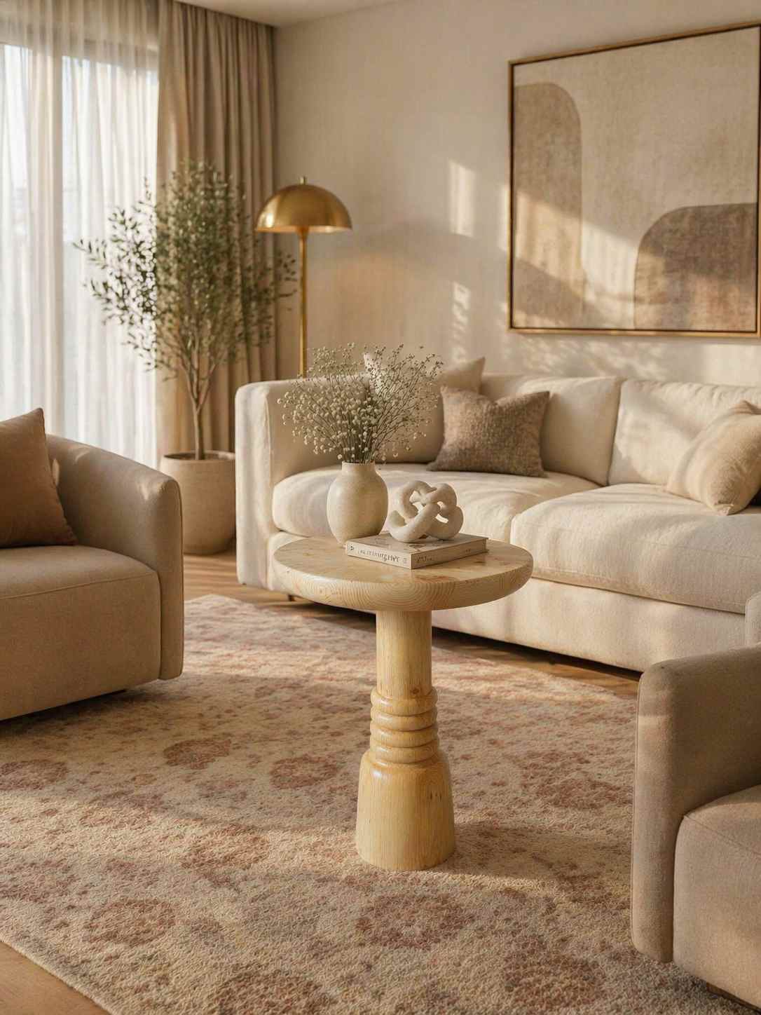 Modern mantar sehpa dekoratif ahşap ürün