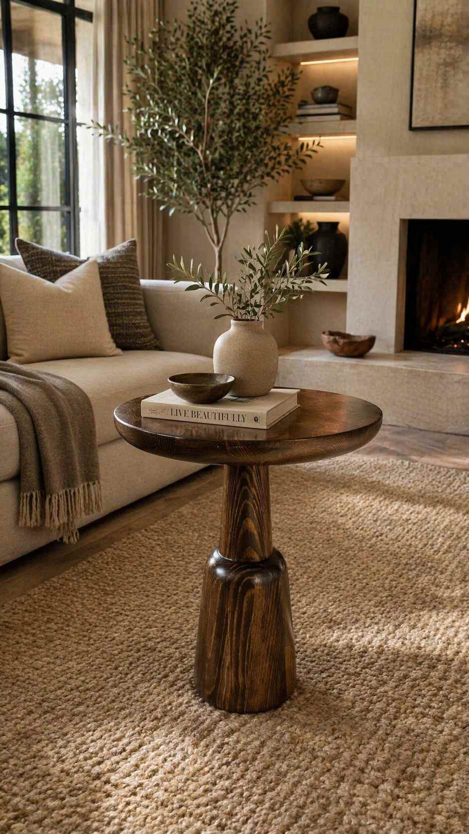 dekoratif mantar sehpa seti salon kullanımı