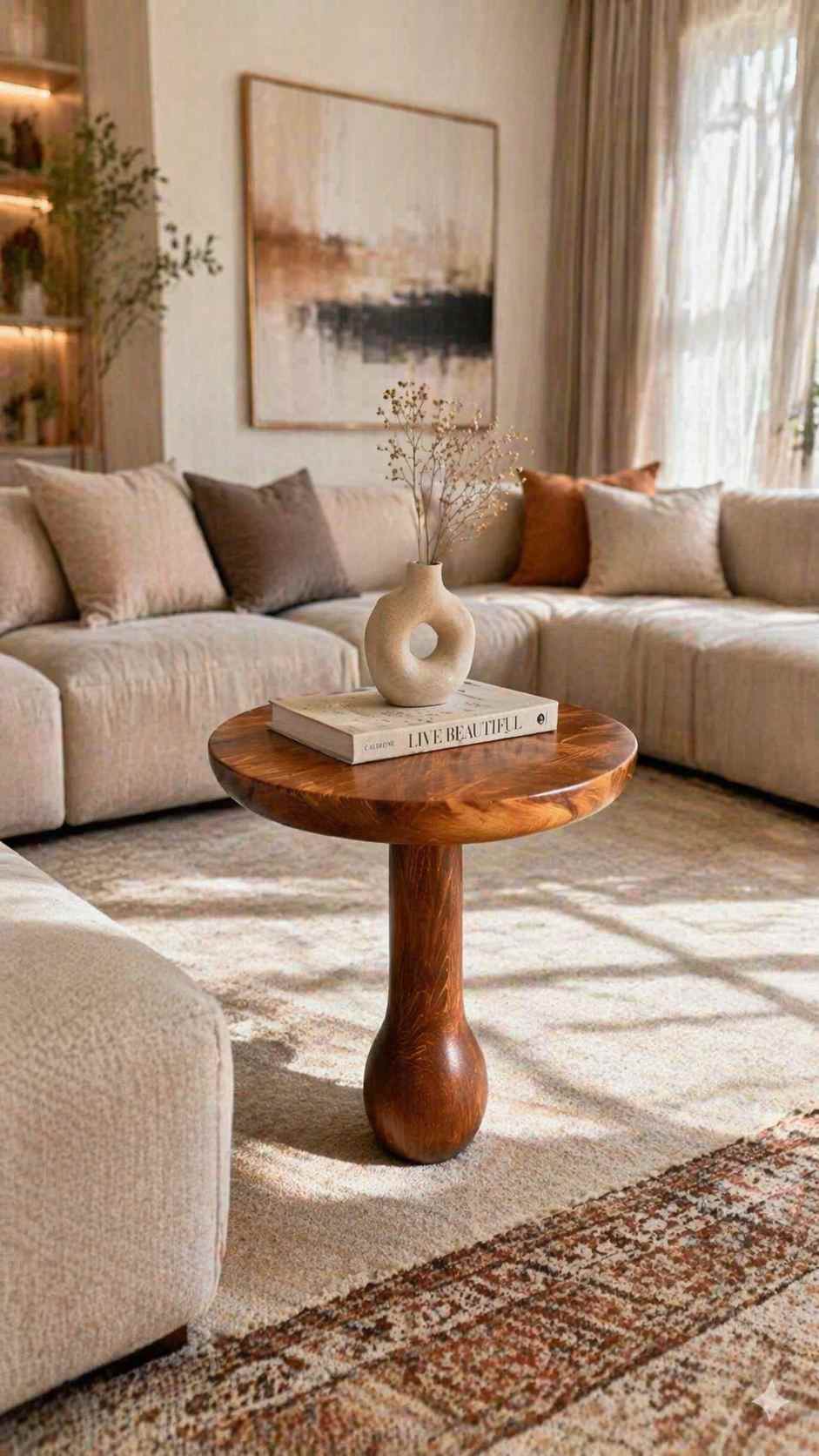 3’lü mantar sehpa seti modern tasarım