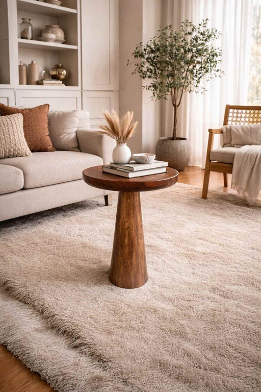 Ahşap mantar form sehpa seti dekoratif kullanım