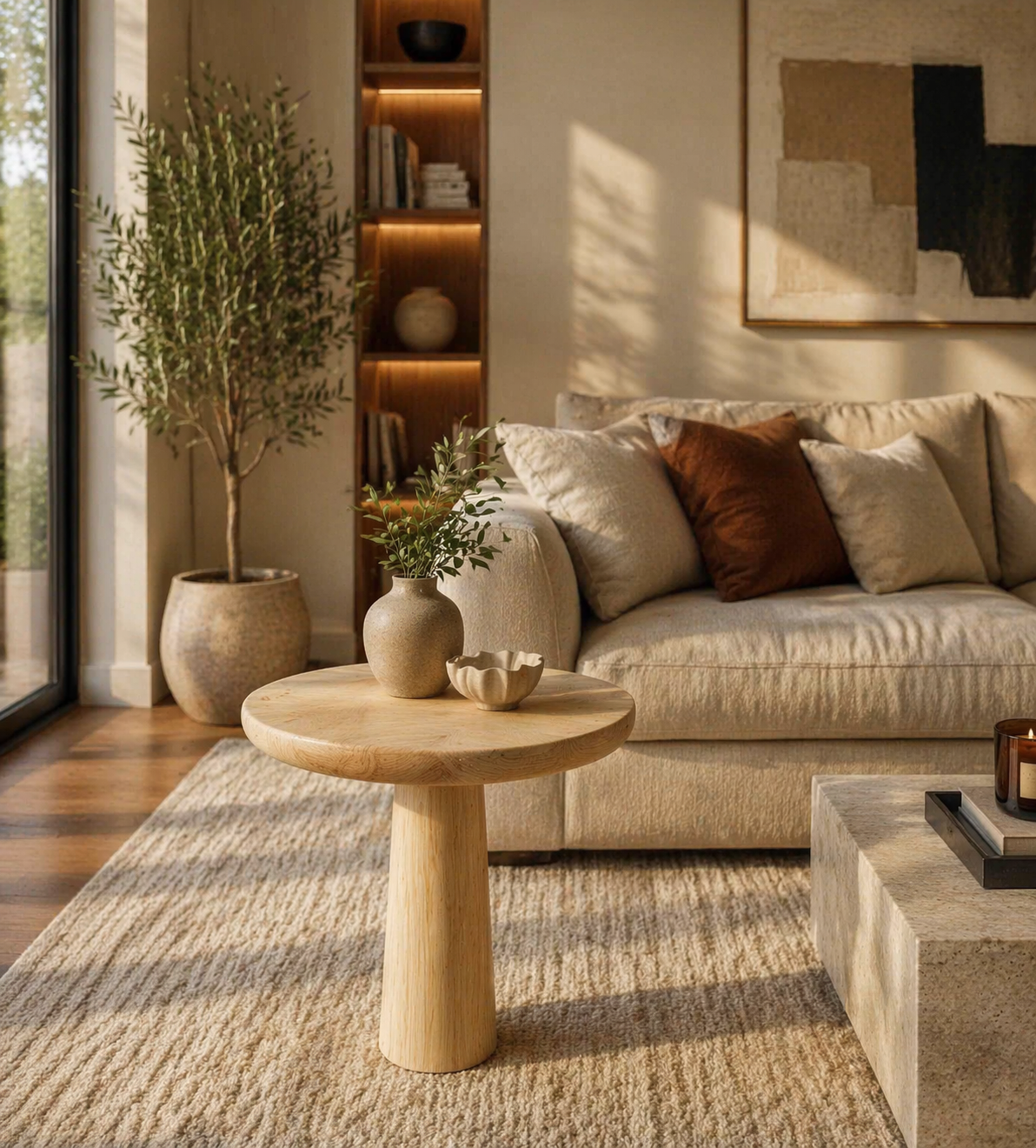 Modern dekoratif mantar sehpa seti 3 parça