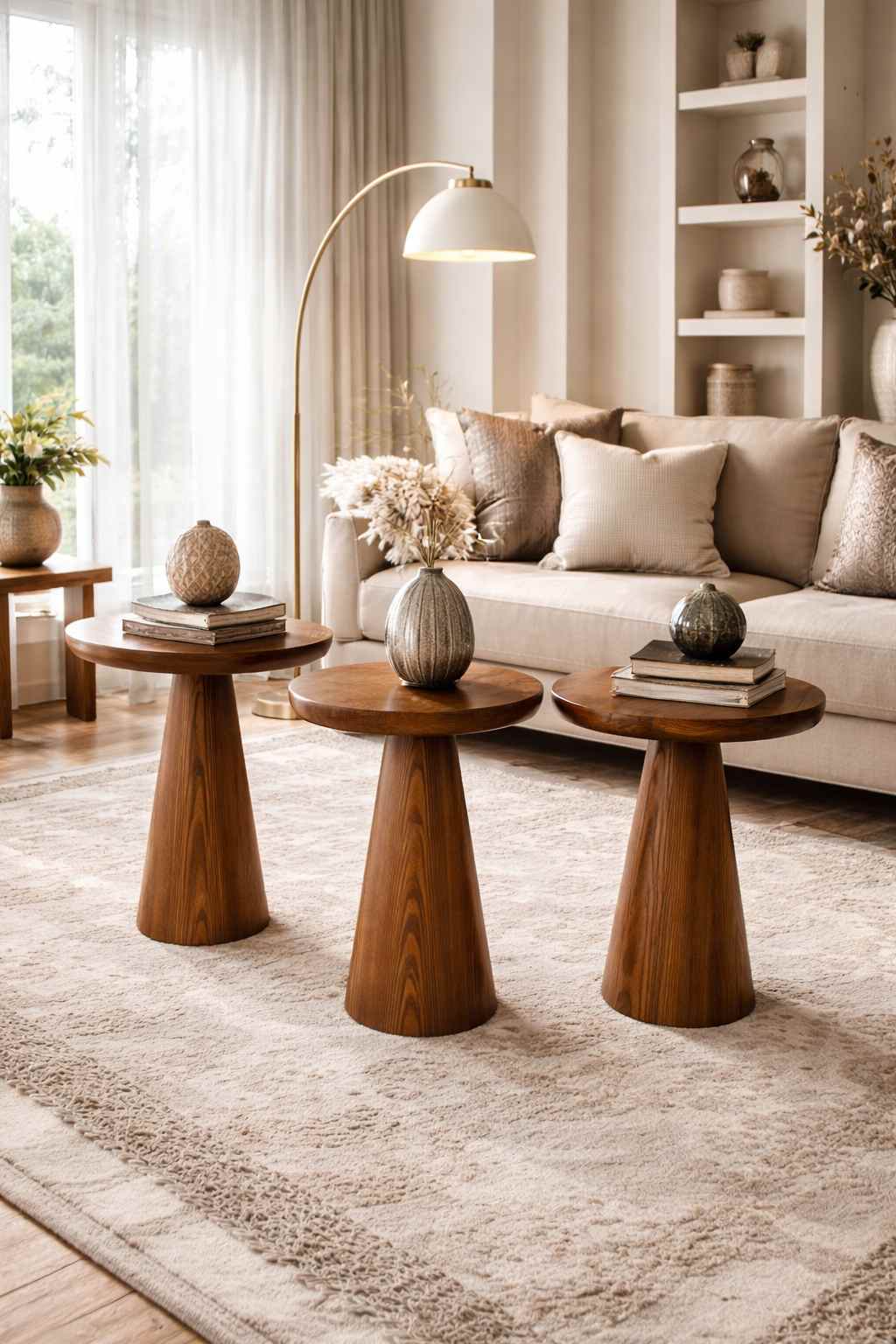 Şık mantar sehpa seti ev dekorasyon ürünü