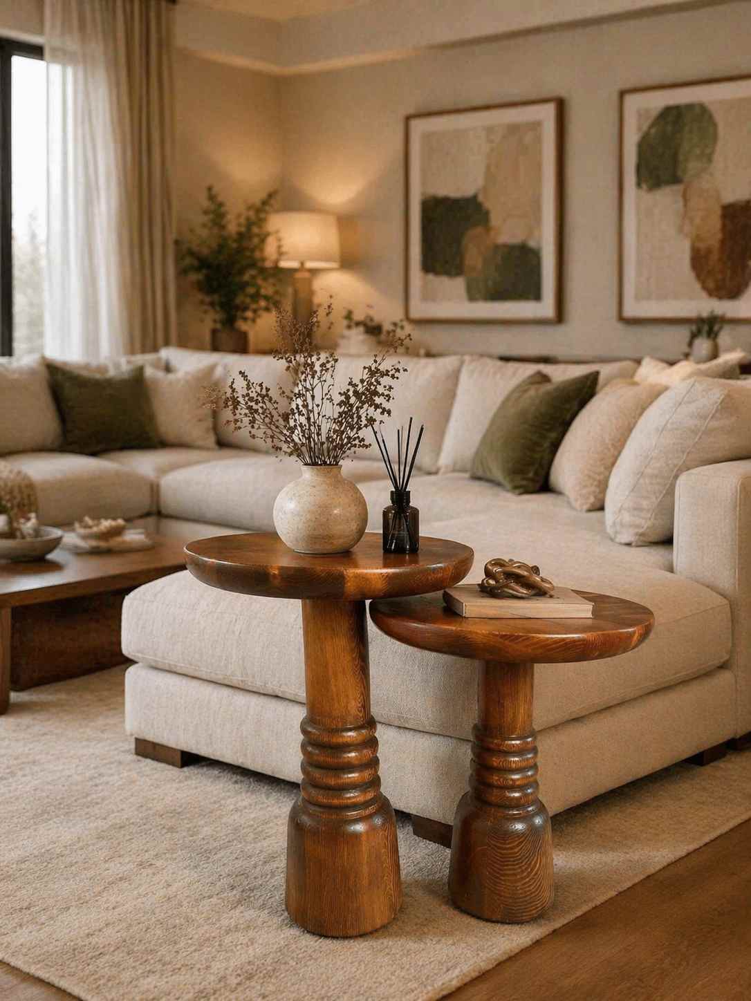 Modern mantar sehpa seti dekoratif mobilya