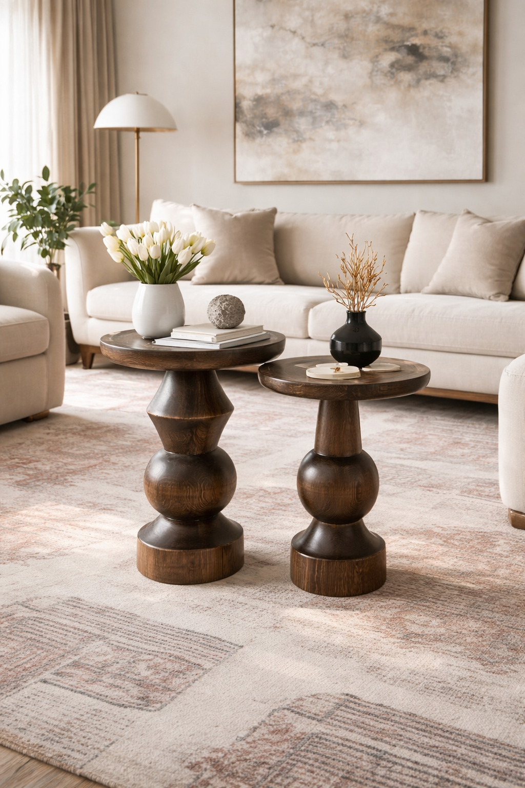 Modern orta sehpa mantar form ahşap