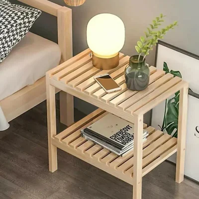 Ahşap Komodin Yatak Odası Yan Sehpa Çok Amaçlı Ayaklı Raf - Ahsap El Yapimi Yan Sehpa Gorsel 4 | Simillo