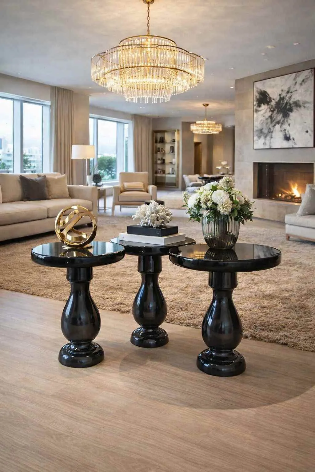 Modern evler için ahşap mantar sehpa