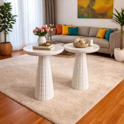 Modern oturma odası için ahşap mantar yan sehpa seti
