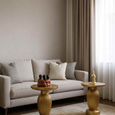 Ahşap mantar sehpa seti modern salon