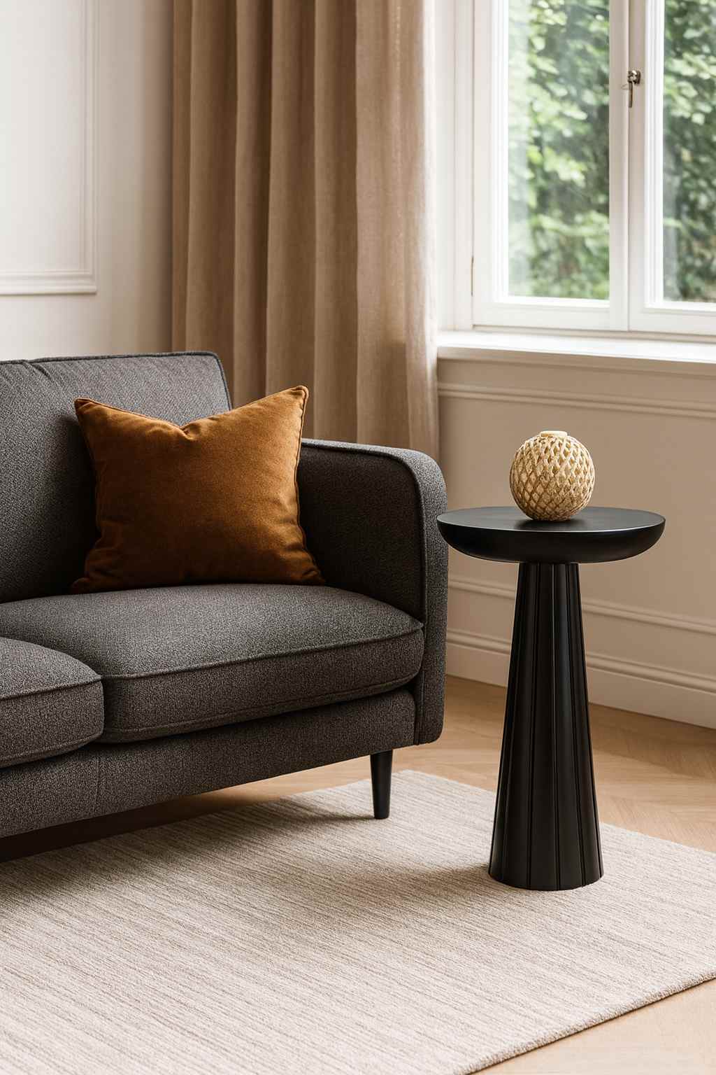 Masif ahşap mantar sehpa seti, dekoratif