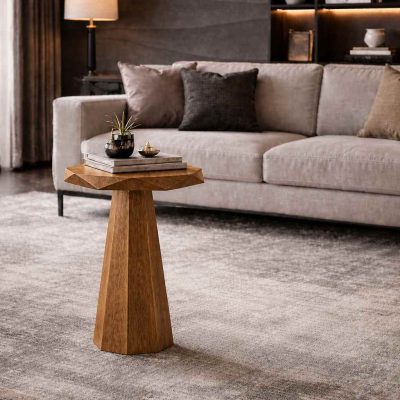 Nutra - Masif Ahşap Tekli Tik Renk Salon ve Oturma Odası Sehpası