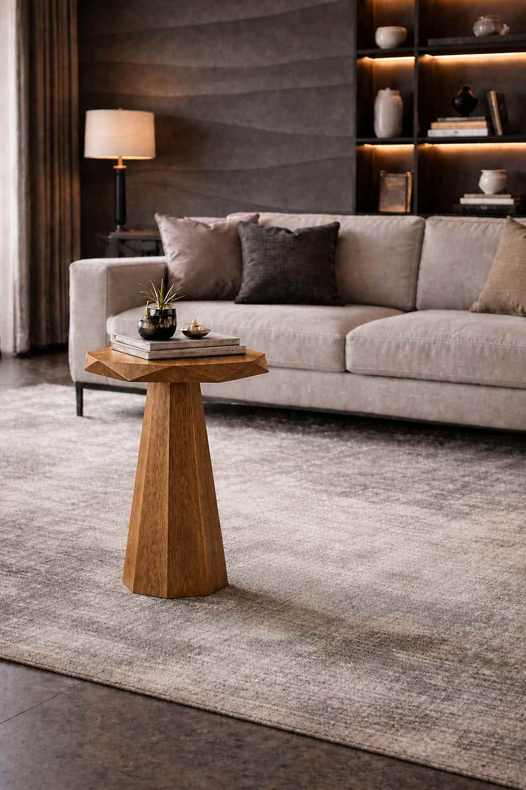 Nutra - Masif Ahşap Tekli Tik Renk Salon ve Oturma Odası Sehpası